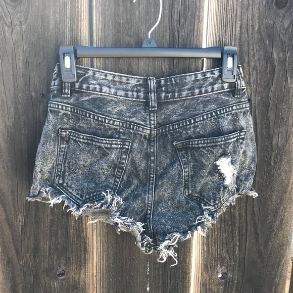 Black Distressed Jean Shorts - Picture 3 of 3
